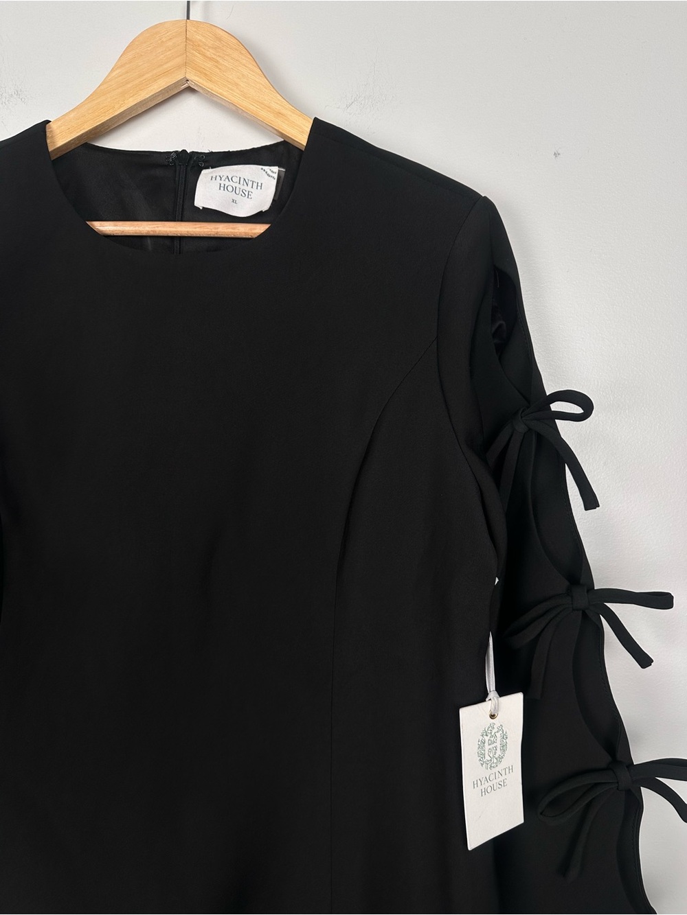 HYACINTH HOUSE Black Bow Sleeve Belinda Mini Dress — NWT - Picture 9 of 11